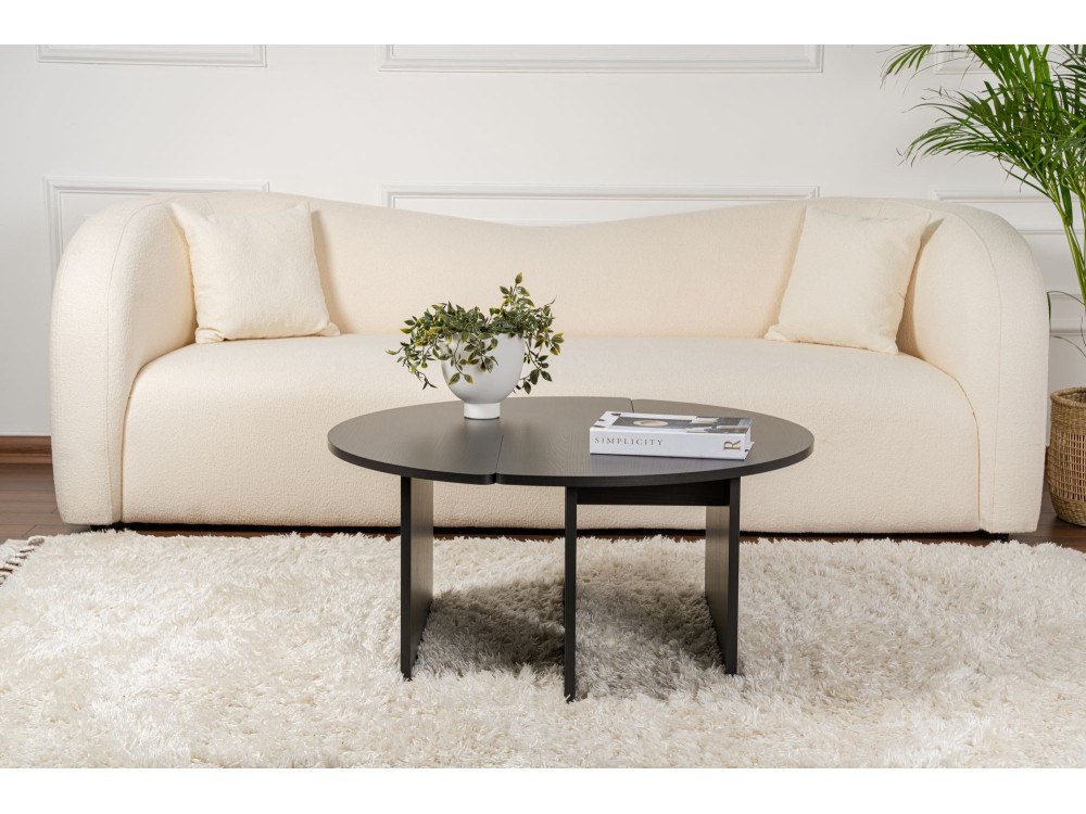 Moira" wooden coffee table 90 x 90 x 41 cm - Black wood