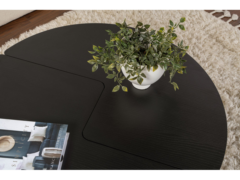 Moira" wooden coffee table 90 x 90 x 41 cm - Black wood