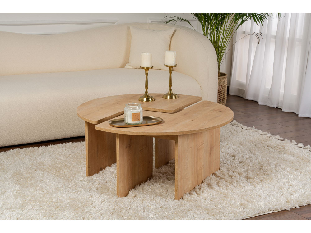 Moira" wooden coffee table 90 x 90 x 41 cm - Oak