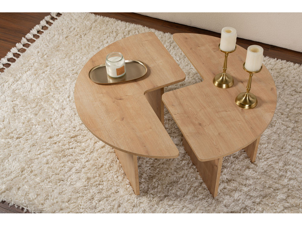 Moira" wooden coffee table 90 x 90 x 41 cm - Oak