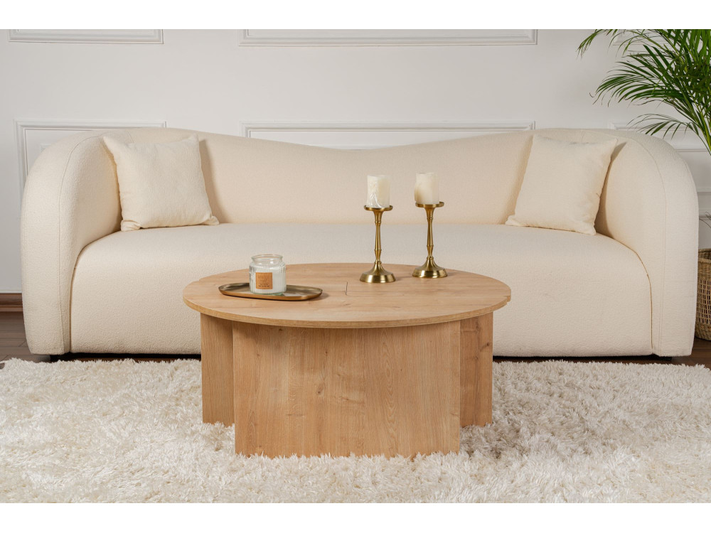 Moira" wooden coffee table 90 x 90 x 41 cm - Oak