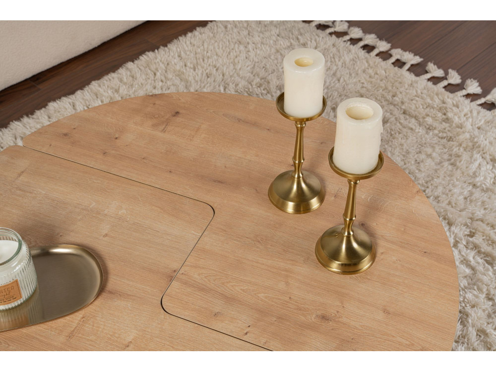 Moira" wooden coffee table 90 x 90 x 41 cm - Oak
