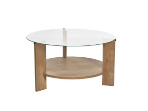 Clara" wooden coffee table - 75 x 75 x 40 cm - SaphirTransparent Oak