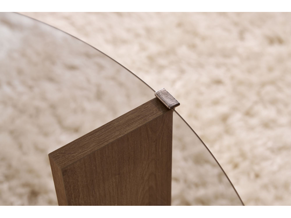 Clara" wooden coffee table - 75 x 75 x 40 cm - Oak SaphirFumées