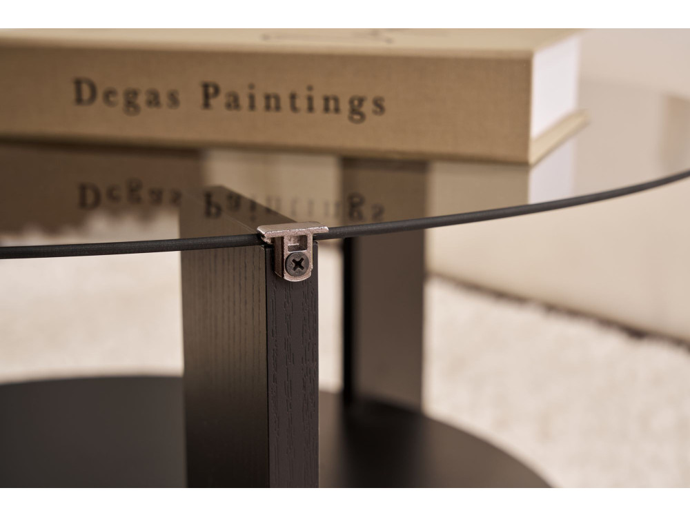Clara" wooden coffee table - 75 x 75 x 40 cm - NoirFumée wood