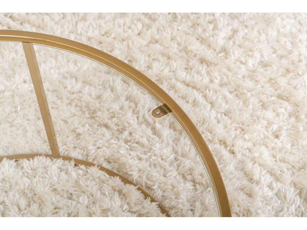 Aurum" metal coffee table - 80 x 80 x 43 cm - Transparent Gold