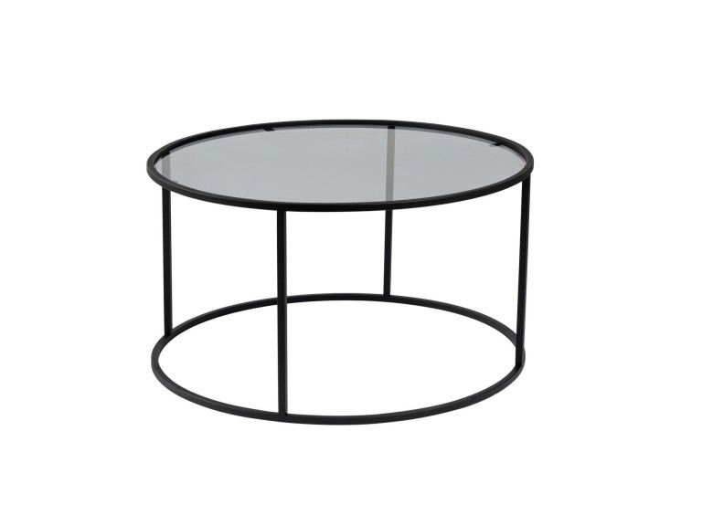 Aurum" metal coffee table - 80 x 80 x 43 cm - Black Grey