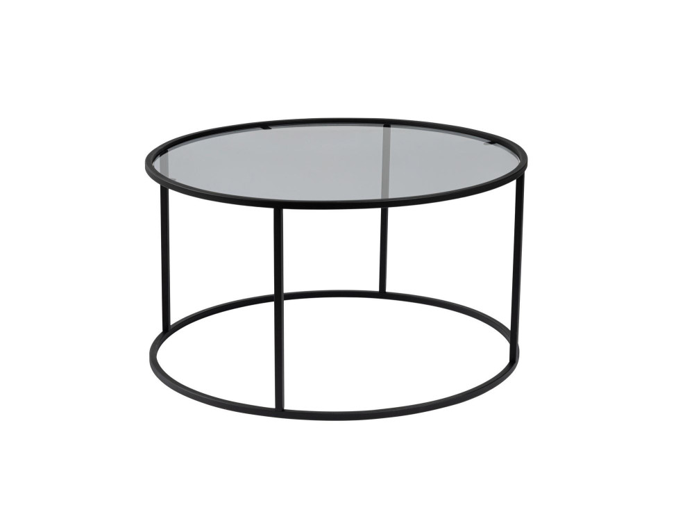 Aurum" metal coffee table - 80 x 80 x 43 cm - Black Grey