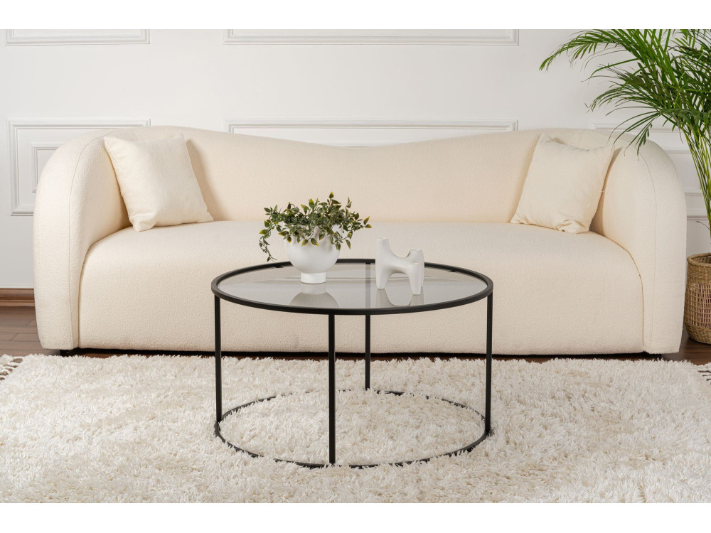 Aurum" metal coffee table - 80 x 80 x 43 cm - Black Grey