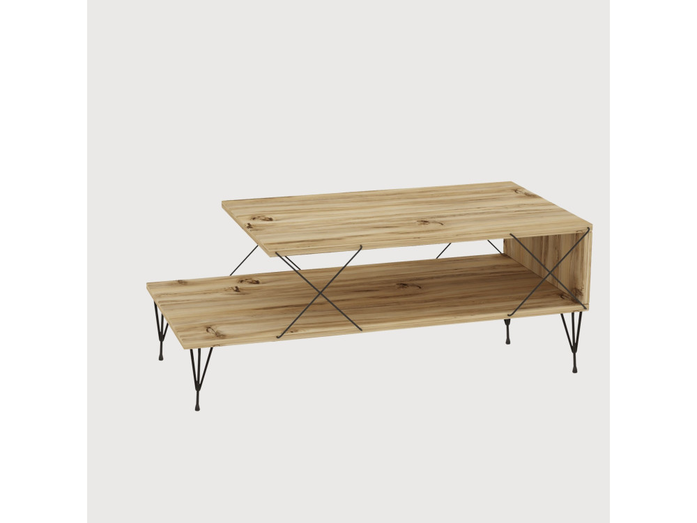 Loire" wooden coffee table - 100 x 50 x 40 cm - Brown