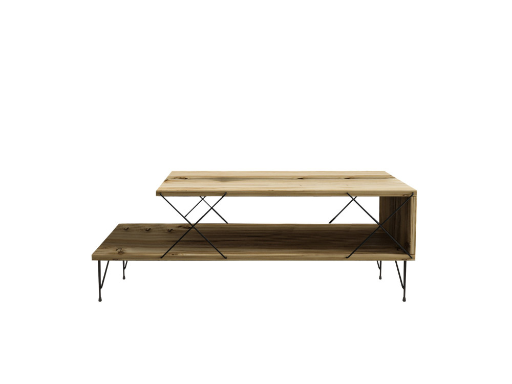 Loire" wooden coffee table - 100 x 50 x 40 cm - Brown