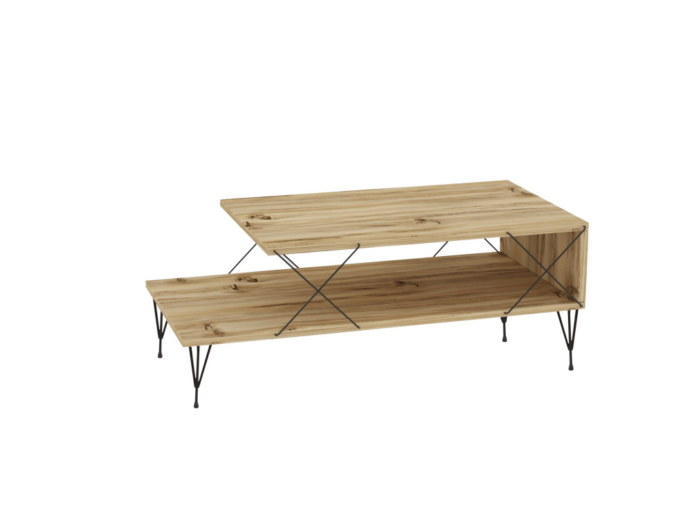 Loire" wooden coffee table - 100 x 50 x 40 cm - Brown