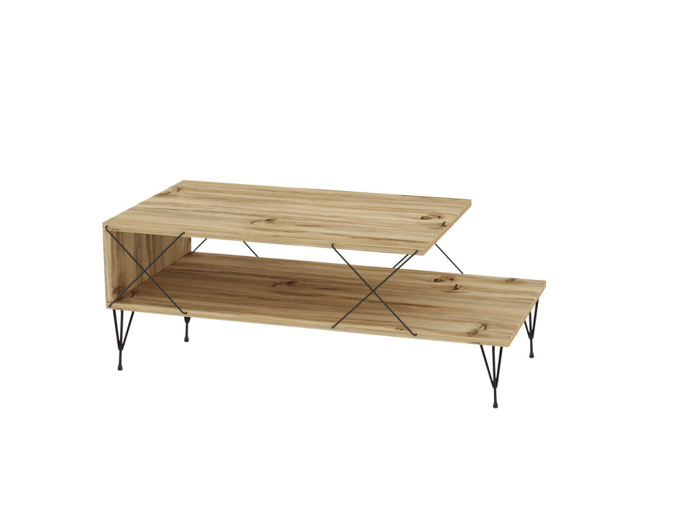 Loire" wooden coffee table - 100 x 50 x 40 cm - Brown
