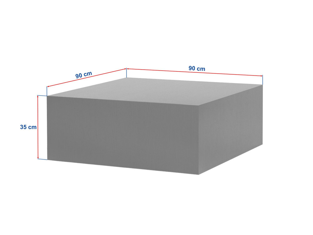 Prizma" wooden coffee table - 90 x 90 x 35 cm - Freesia marble