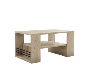 Iris" wooden coffee table - 80 x 50 x 40 cm - Travertine