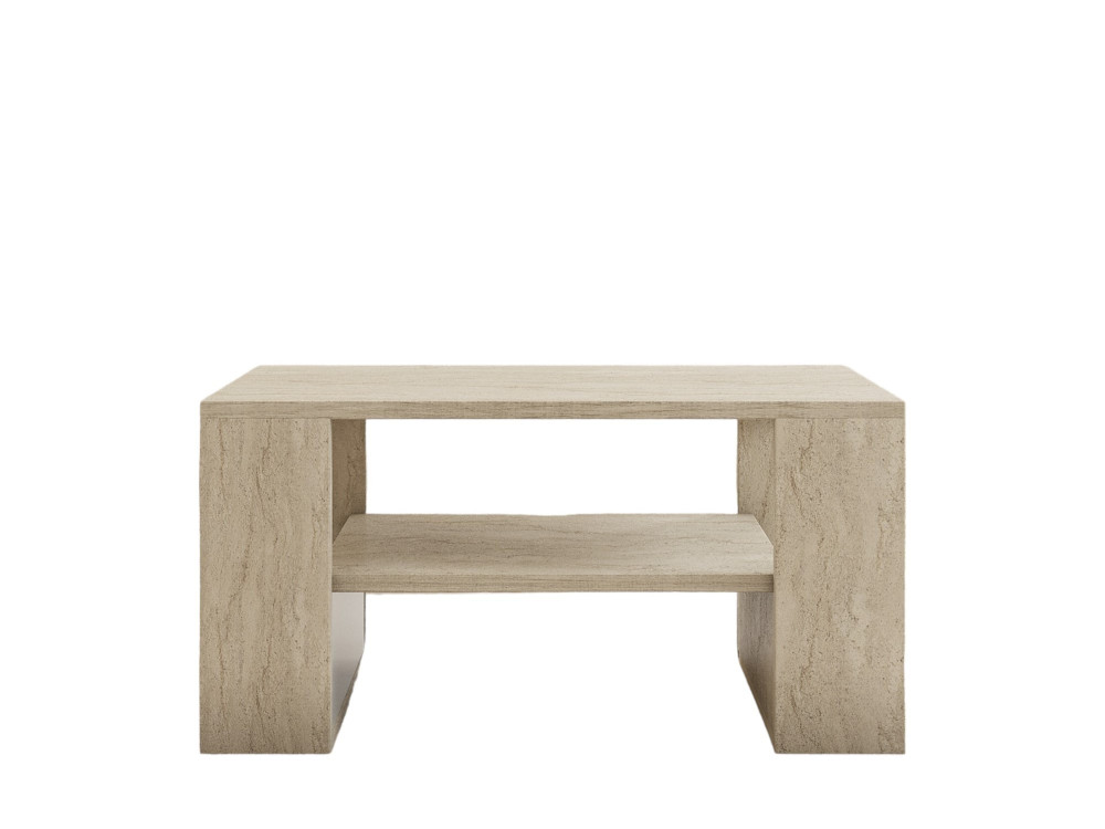 Iris" wooden coffee table - 80 x 50 x 40 cm - Travertine