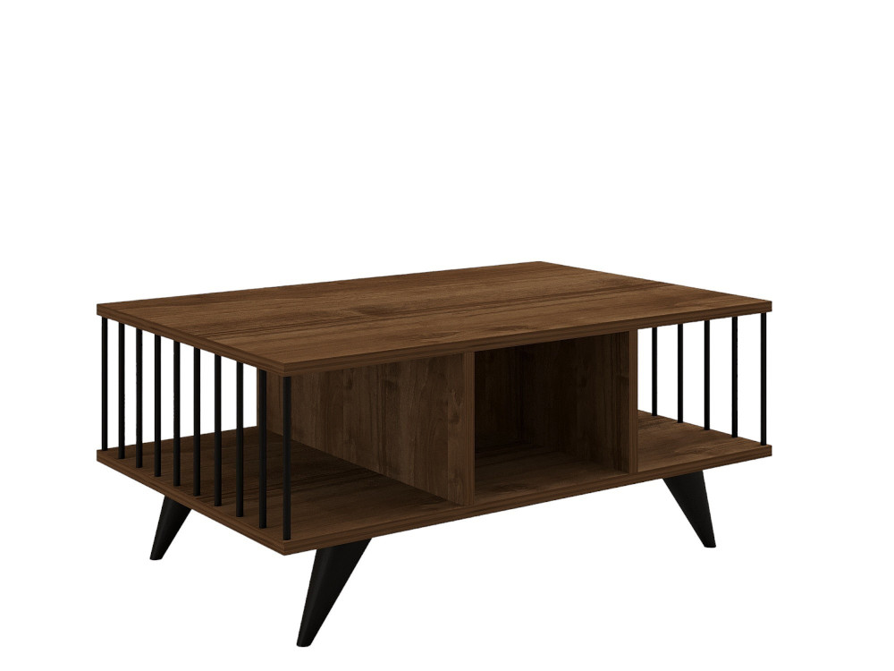 Bert" wooden coffee table - 90 x 60 x 40 cm - Walnut