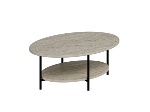 "Elis" Wooden Coffee Table - 90 x 60 x 36 cm - Travertine