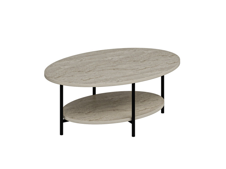 "Elis" Wooden Coffee Table - 90 x 60 x 36 cm - Travertine