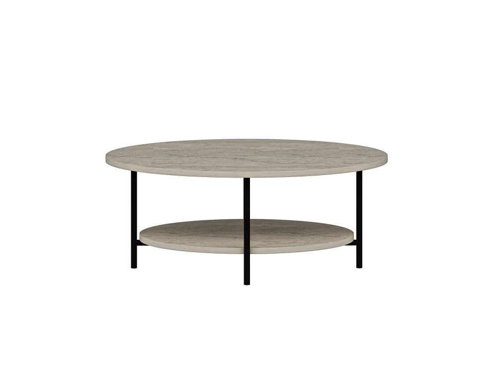 "Elis" Wooden Coffee Table - 90 x 60 x 36 cm - Travertine
