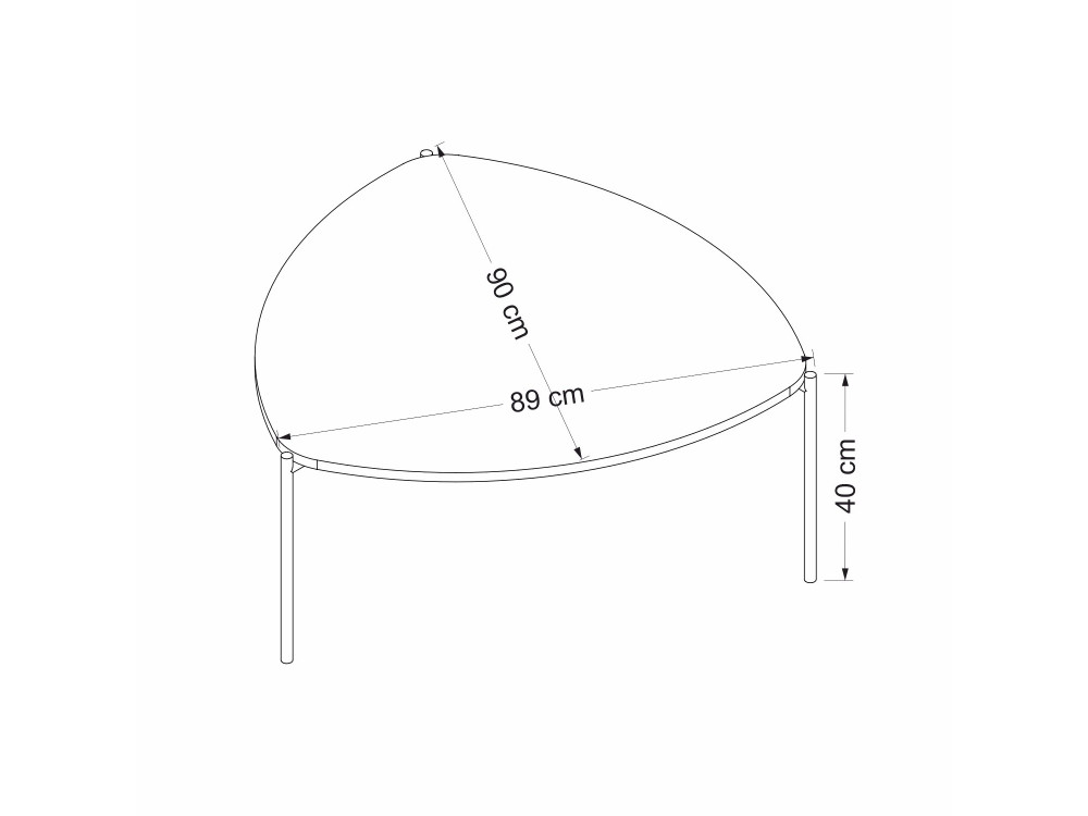 Wooden coffee table "Lenny" - 90 x 89 x 40 cm - Walnut