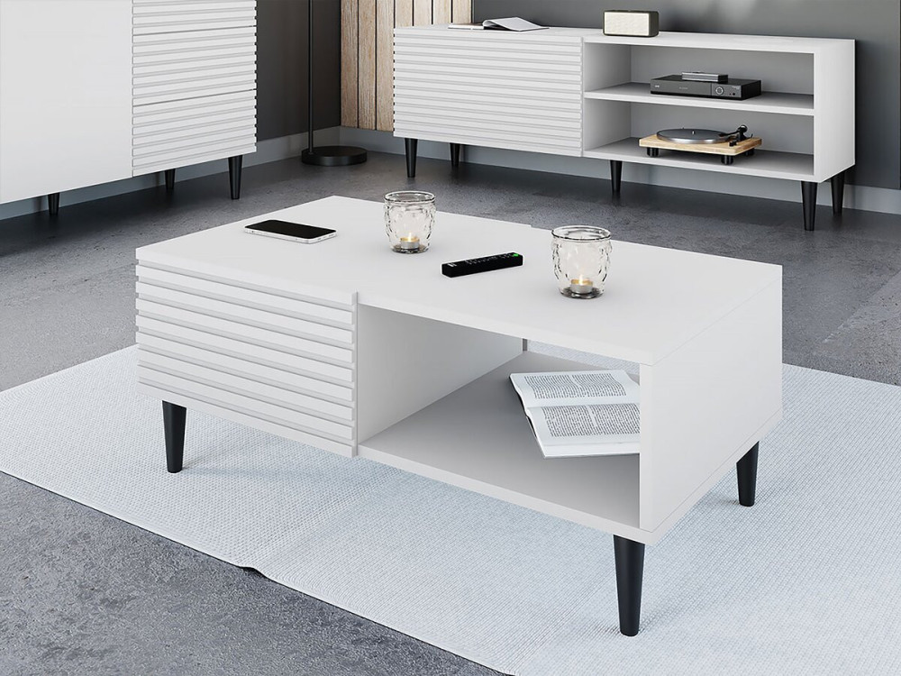 Nakomo" coffee table - 100 x 41 x 52 cm - White