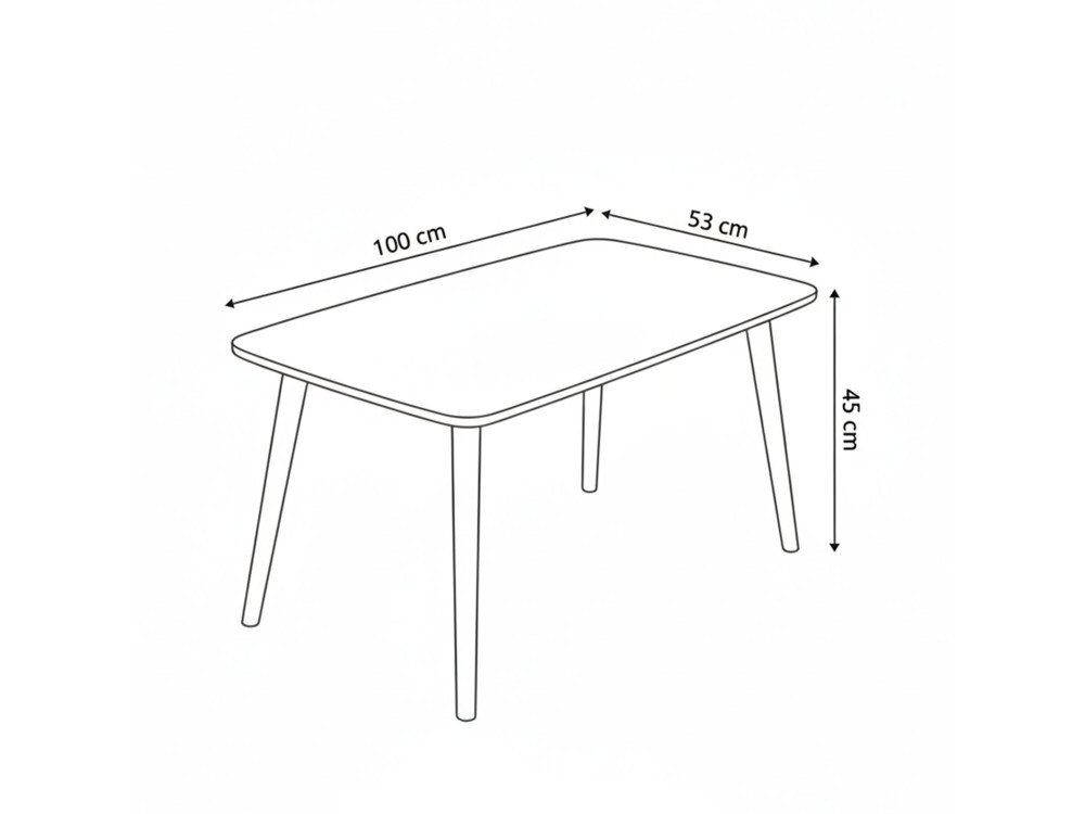 Luci" wooden coffee table 100 x 53 x 45 cm - Oak