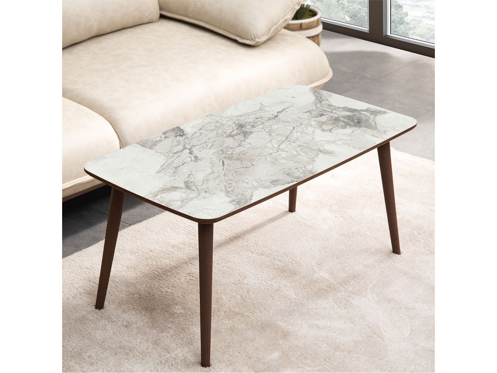 Luci" wooden coffee table 100 x 53 x 45 cm - White