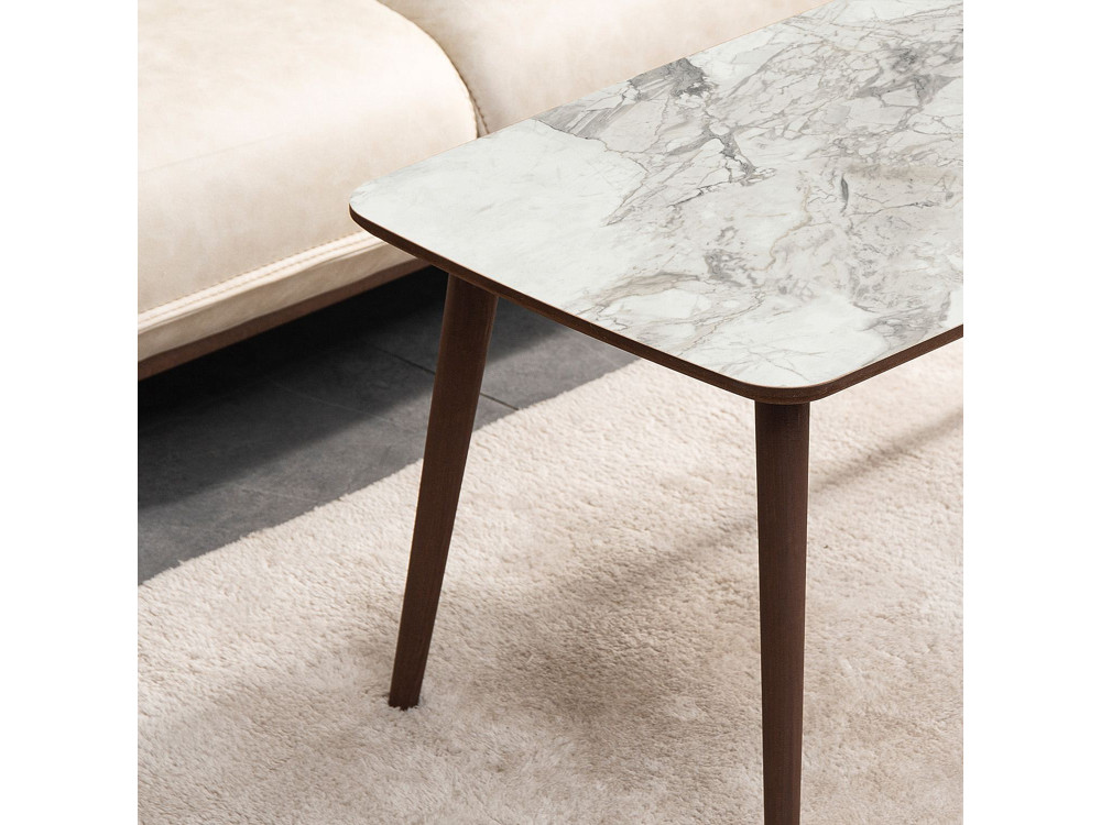 Luci" wooden coffee table 100 x 53 x 45 cm - White