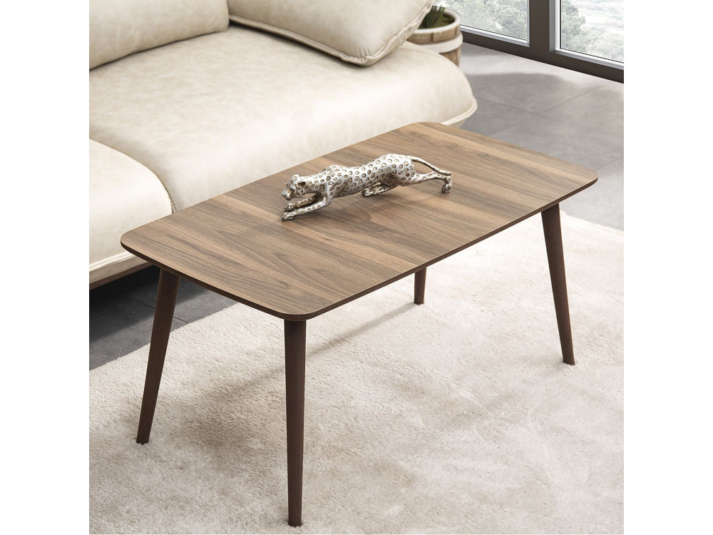 Luci" wooden coffee table 100 x 53 x 45 cm - Walnut