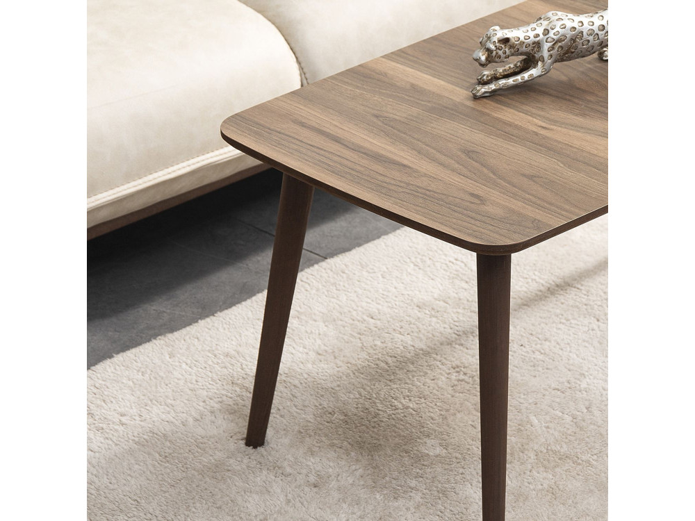 Luci" wooden coffee table 100 x 53 x 45 cm - Walnut