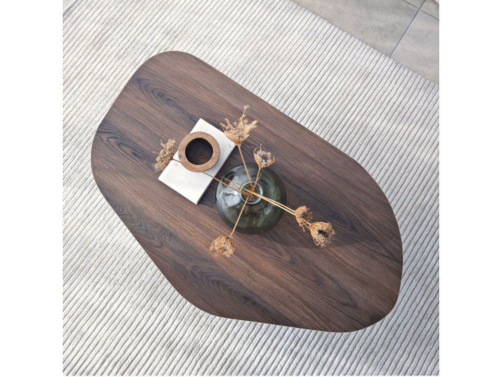 Rock" wooden coffee table 100 x 60 x 35 cm - Walnut