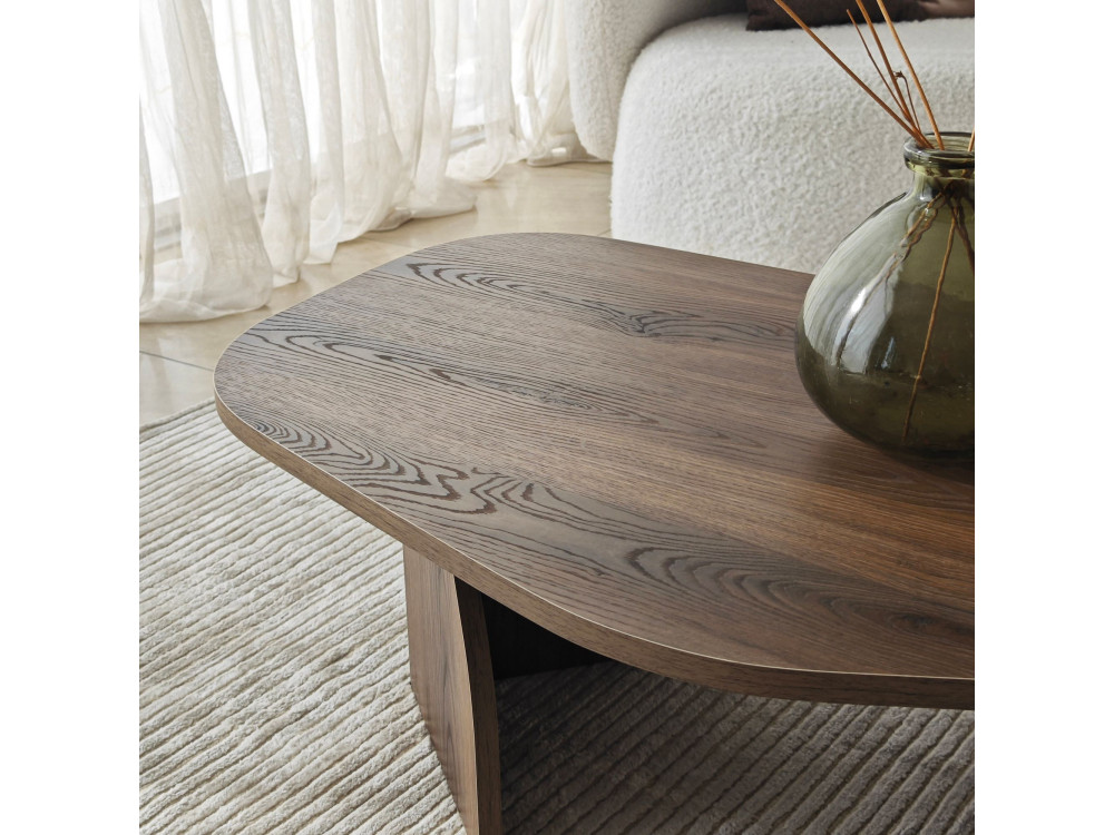 Rock" wooden coffee table 100 x 60 x 35 cm - Walnut
