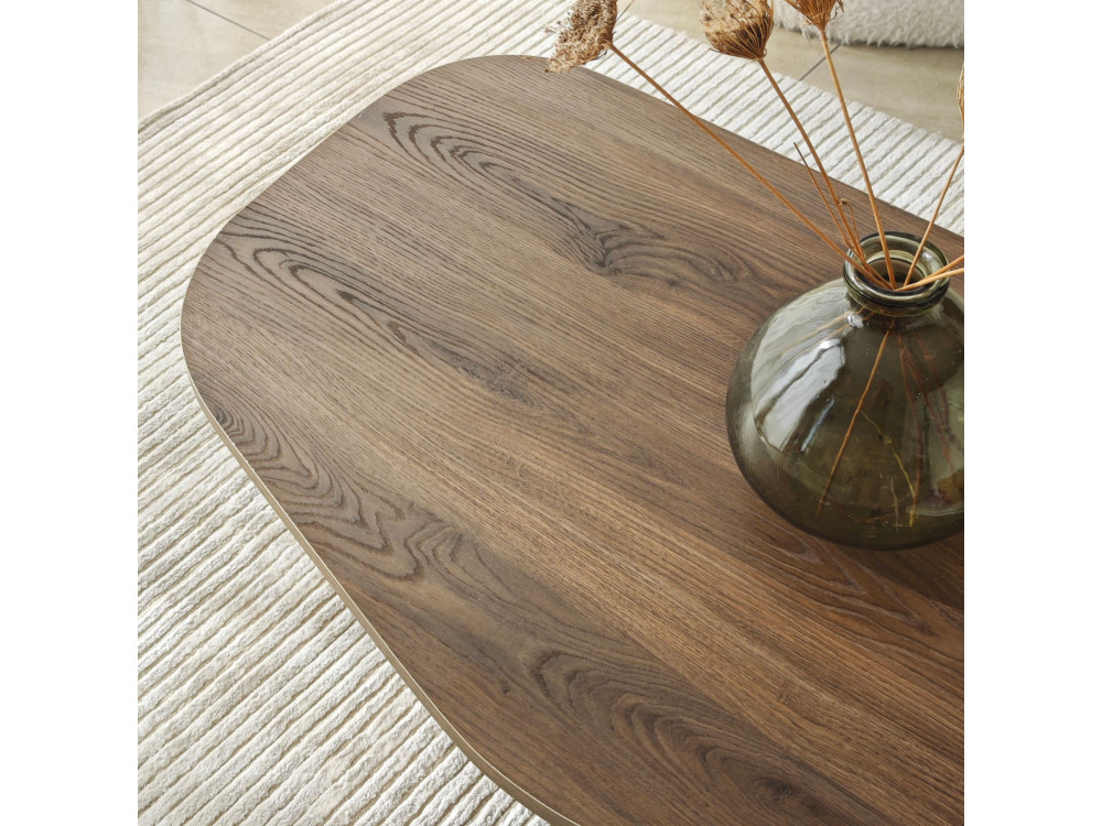 Rock" wooden coffee table 100 x 60 x 35 cm - Walnut