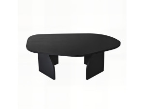 Rock" wooden coffee table 100 x 60 x 35 cm - Black