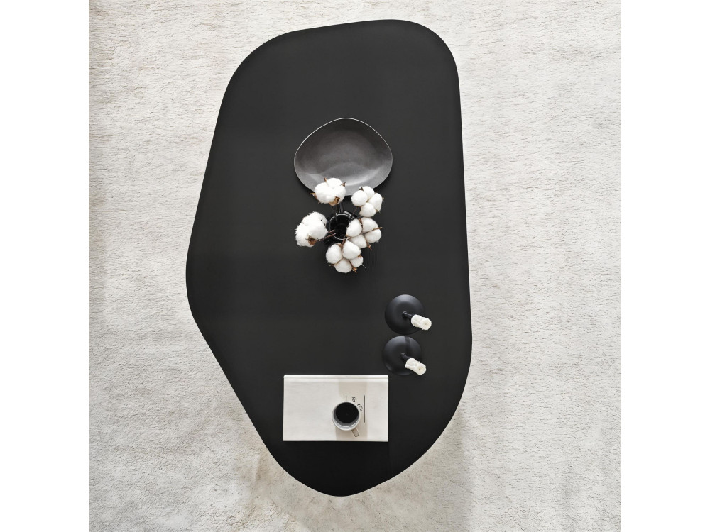 Rock" wooden coffee table 100 x 60 x 35 cm - Black