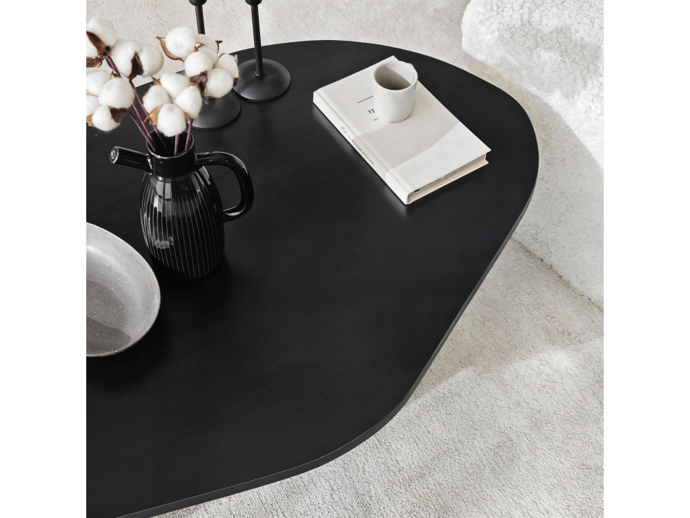 Rock" wooden coffee table 100 x 60 x 35 cm - Black