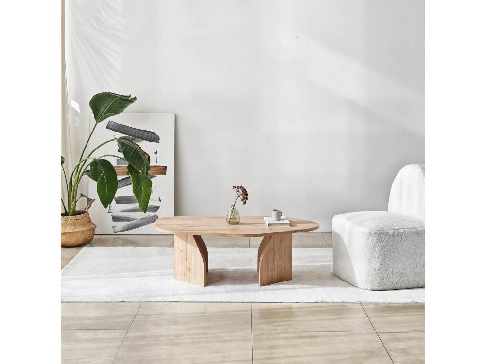 Rock" wooden coffee table 100 x 60 x 35 cm - Sapphire oak