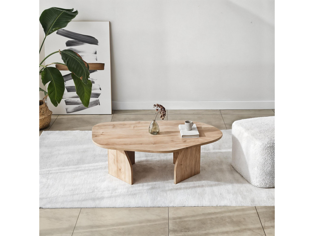 Rock" wooden coffee table 100 x 60 x 35 cm - Sapphire oak
