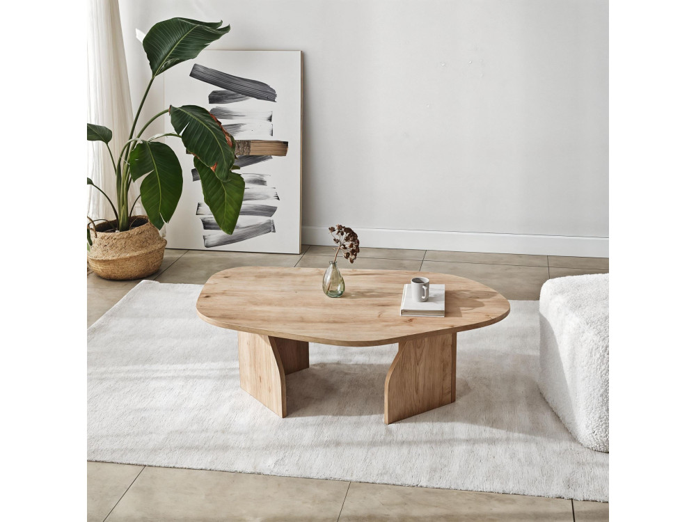 Rock" wooden coffee table 100 x 60 x 35 cm - Sapphire oak