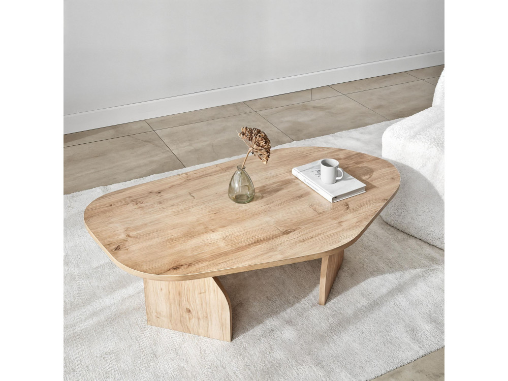 Rock" wooden coffee table 100 x 60 x 35 cm - Sapphire oak