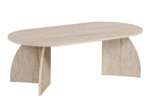 Melina" wooden coffee table 120 x 60 x 40 cm - Travertine