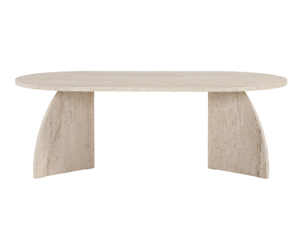 Melina" wooden coffee table 120 x 60 x 40 cm - Travertine
