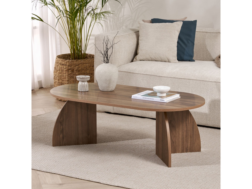 Melina" wooden coffee table 120 x 60 x 40 cm - Walnut