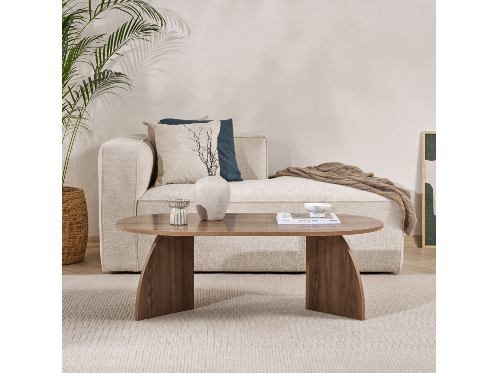 Melina" wooden coffee table 120 x 60 x 40 cm - Walnut