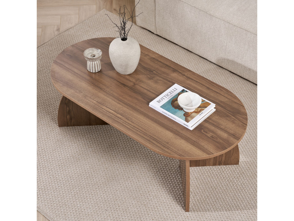 Melina" wooden coffee table 120 x 60 x 40 cm - Walnut