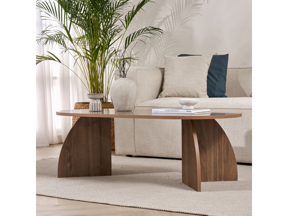Melina" wooden coffee table 120 x 60 x 40 cm - Walnut