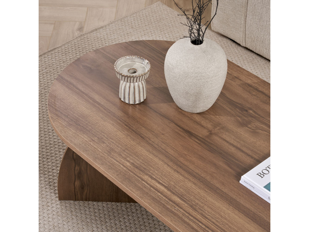 Melina" wooden coffee table 120 x 60 x 40 cm - Walnut