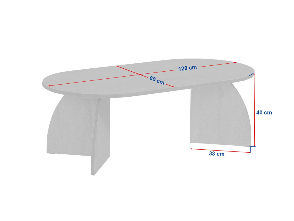Melina" wooden coffee table 120 x 60 x 40 cm - Walnut