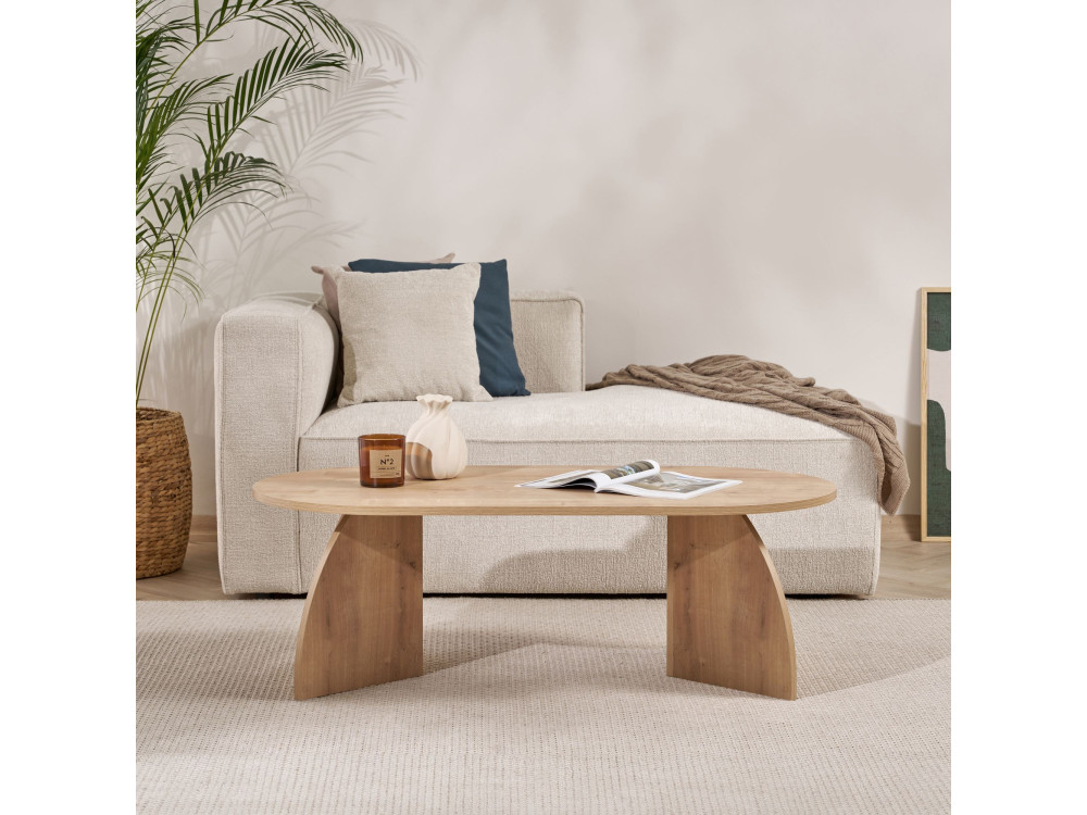 Melina" wooden coffee table 120 x 60 x 40 cm - Sapphire oak